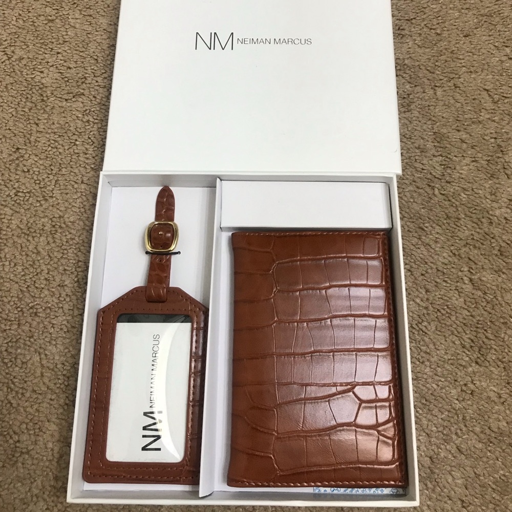 Neiman Marcus passport holder and luggage tag
